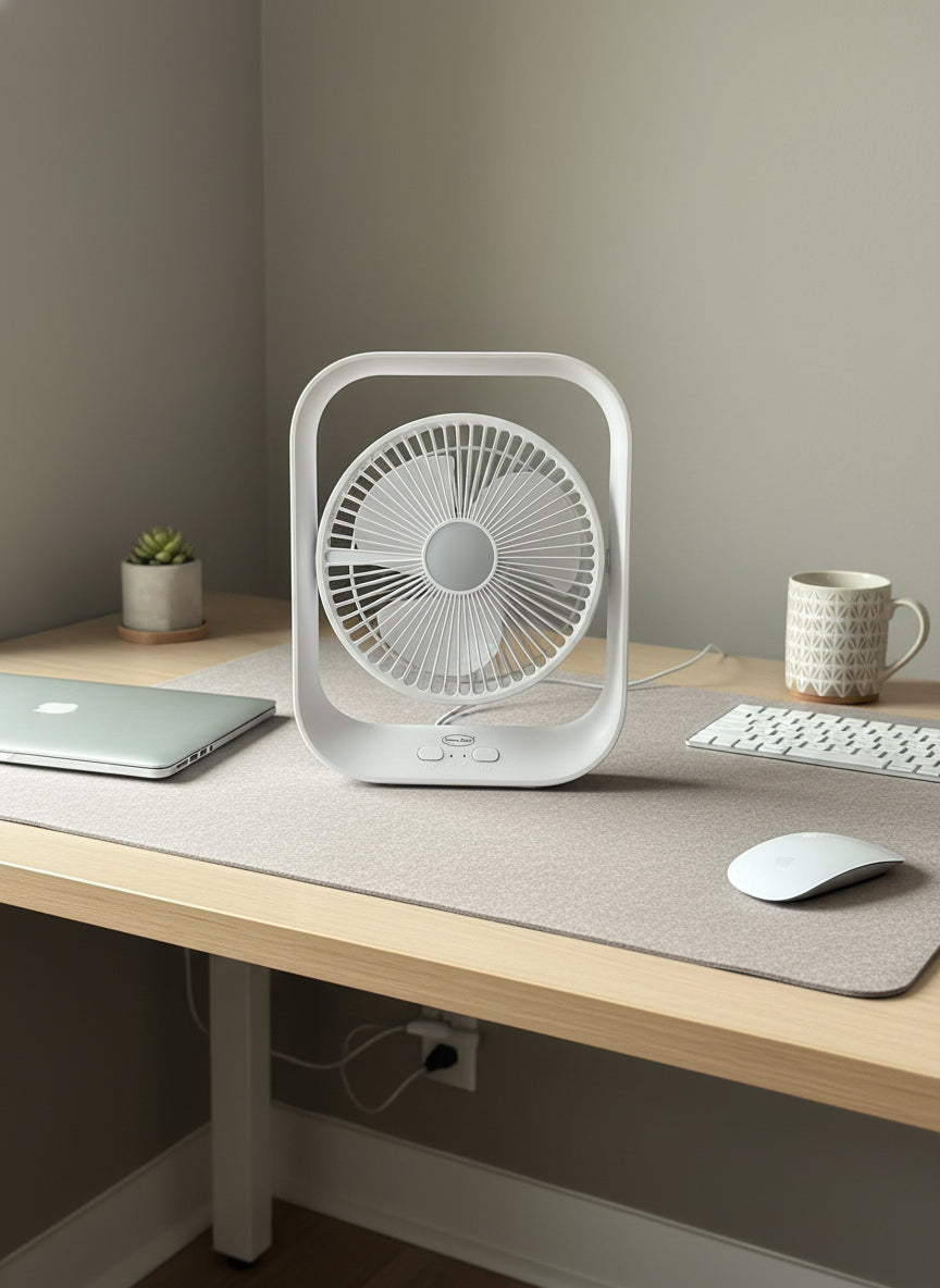 Rechargeable USB Table Top Fan Cool Blast Fan with Centre Light