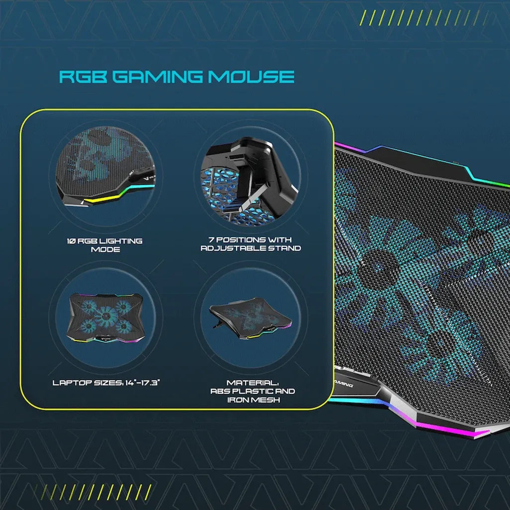 VX Gaming Boreas Series 5-Fan 17 inch Notebook Cooling Stand