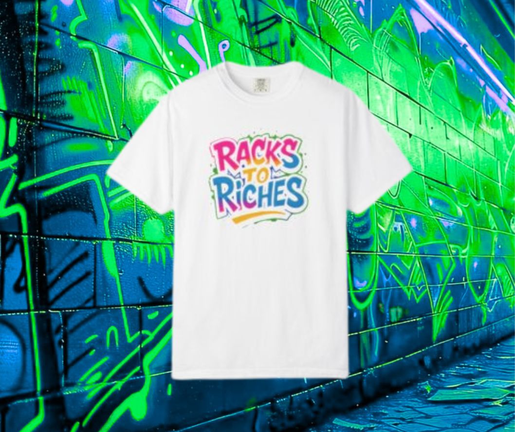 Official RogerRacks Bright Racks to Riches Unisex T-shirt
