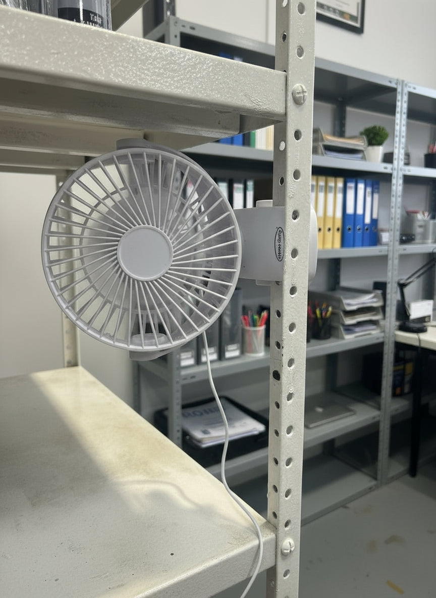 USB Rechargeable Clip on Fan (13cm x 5”) 3 Speed Settings.