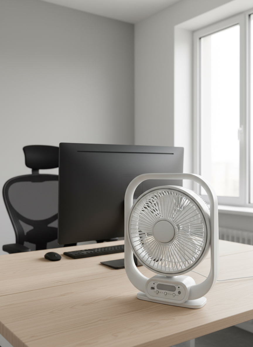 Rechargeable Fan 12” x 30cm - 220v AC/DC Operated ￼