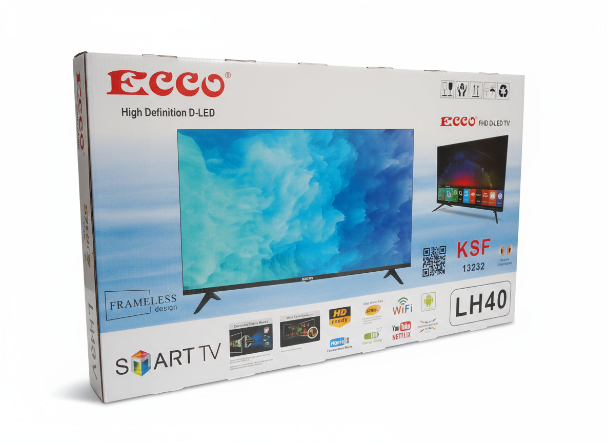 40" ECCO FHD SMART TV FRAMELESS (2 Year Warranty)