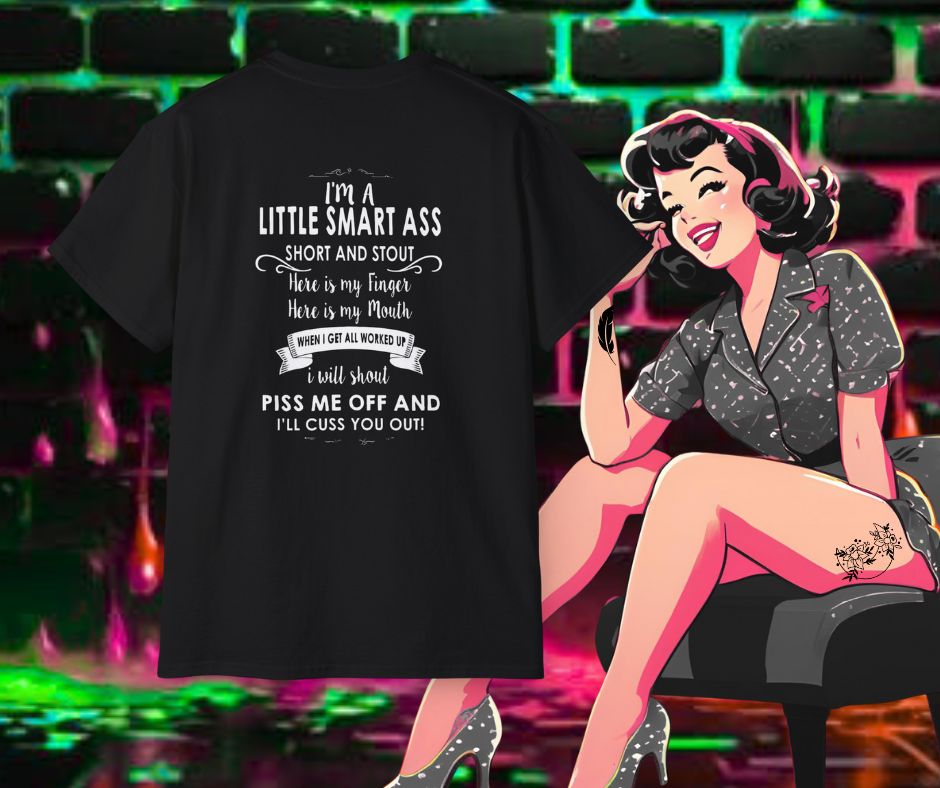Little Smart A## Back Print HTV T-Shirt