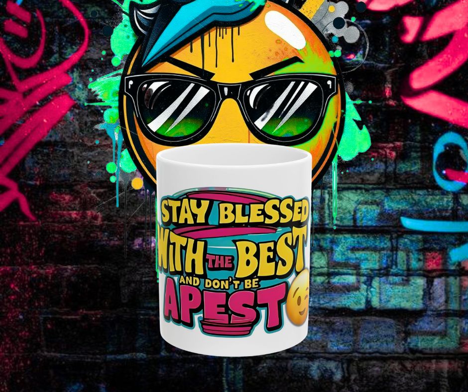 Official RogerRacks 11oz Stay blessed with the best First Logo Design Sublimation Mug