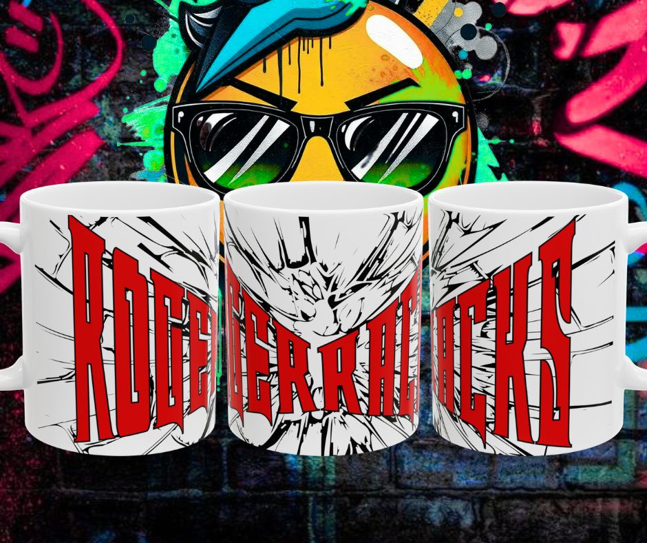 Offical RogerRacks Shattered Glass Design Sublimation print 11oz Mug