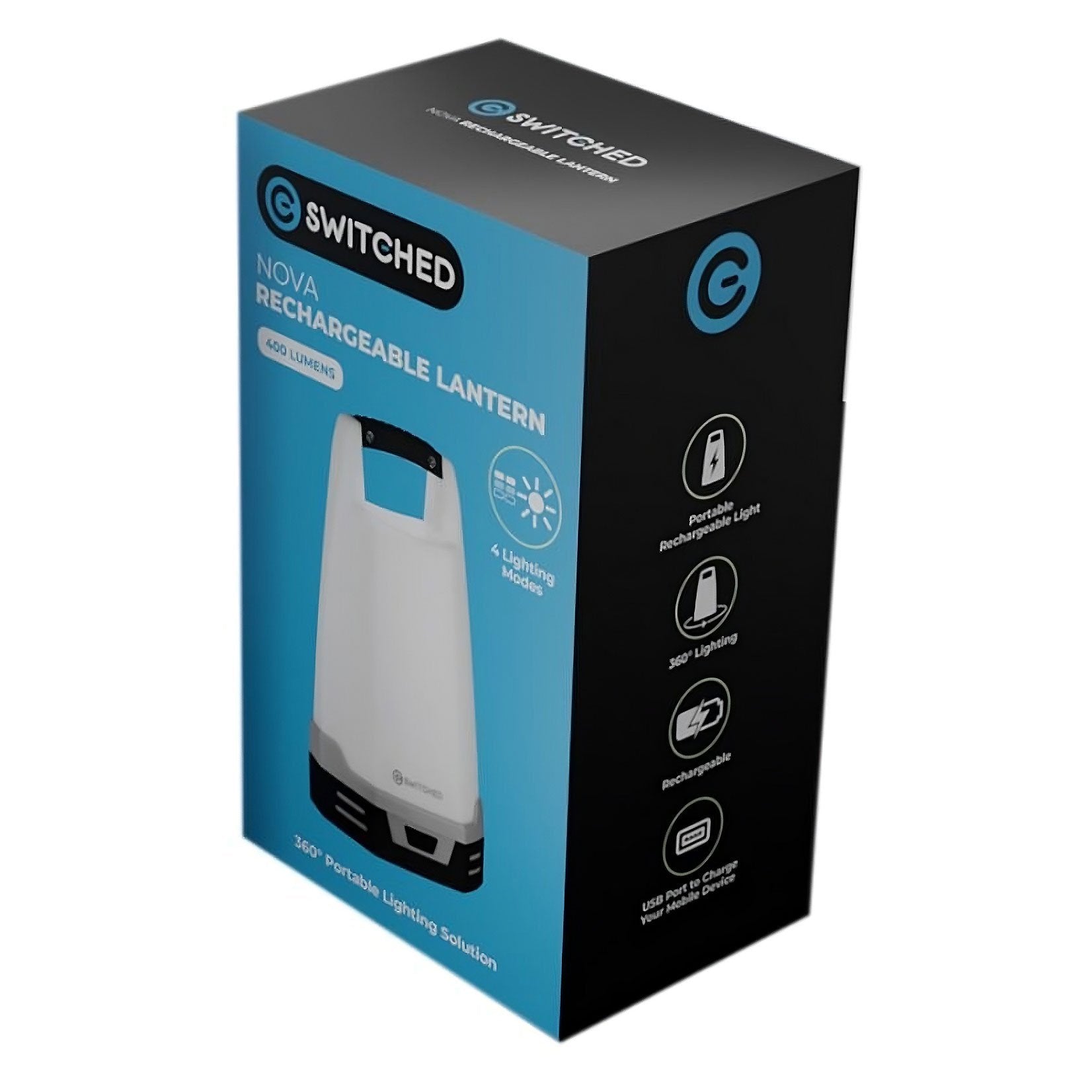 Switched Rechargeable Lantern | Charge Ports & Type Cable Incl | Nova